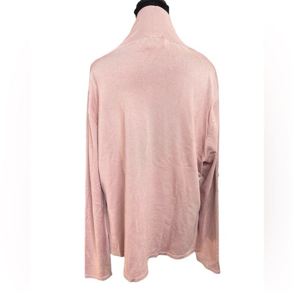 Vintage Silk Knit Sweater Size XL Pastel Mock Turtleneck Modest Top - Picture 5 of 6
